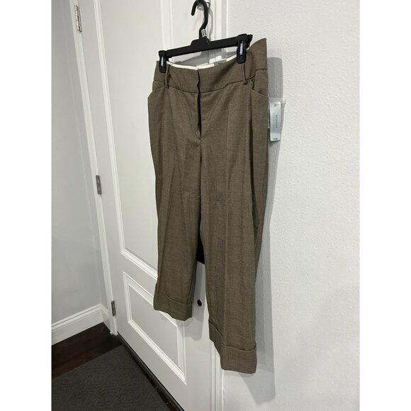 Worthington Flat Front Capri Pants Warm Oak Sz 18W Stretch Modern Fit Neutral - Picture 3 of 10
